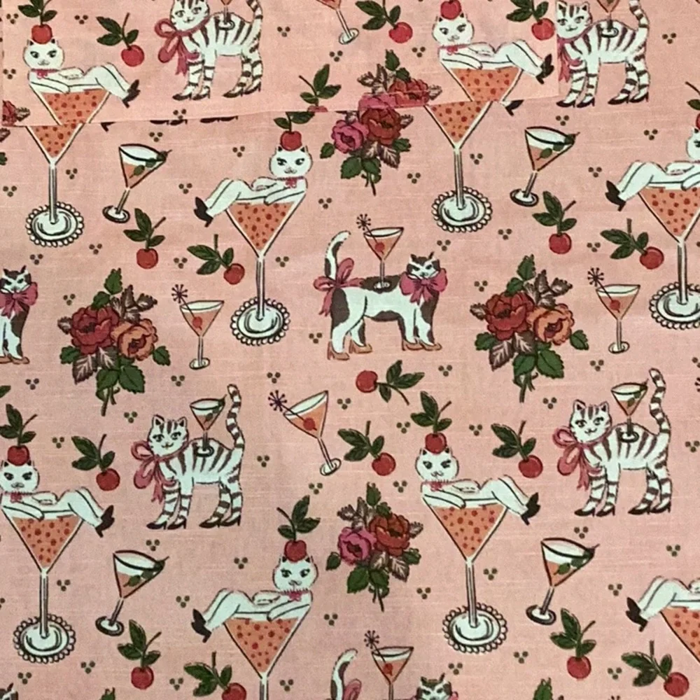 Kitchen Apron with Cats & Cocktails motif